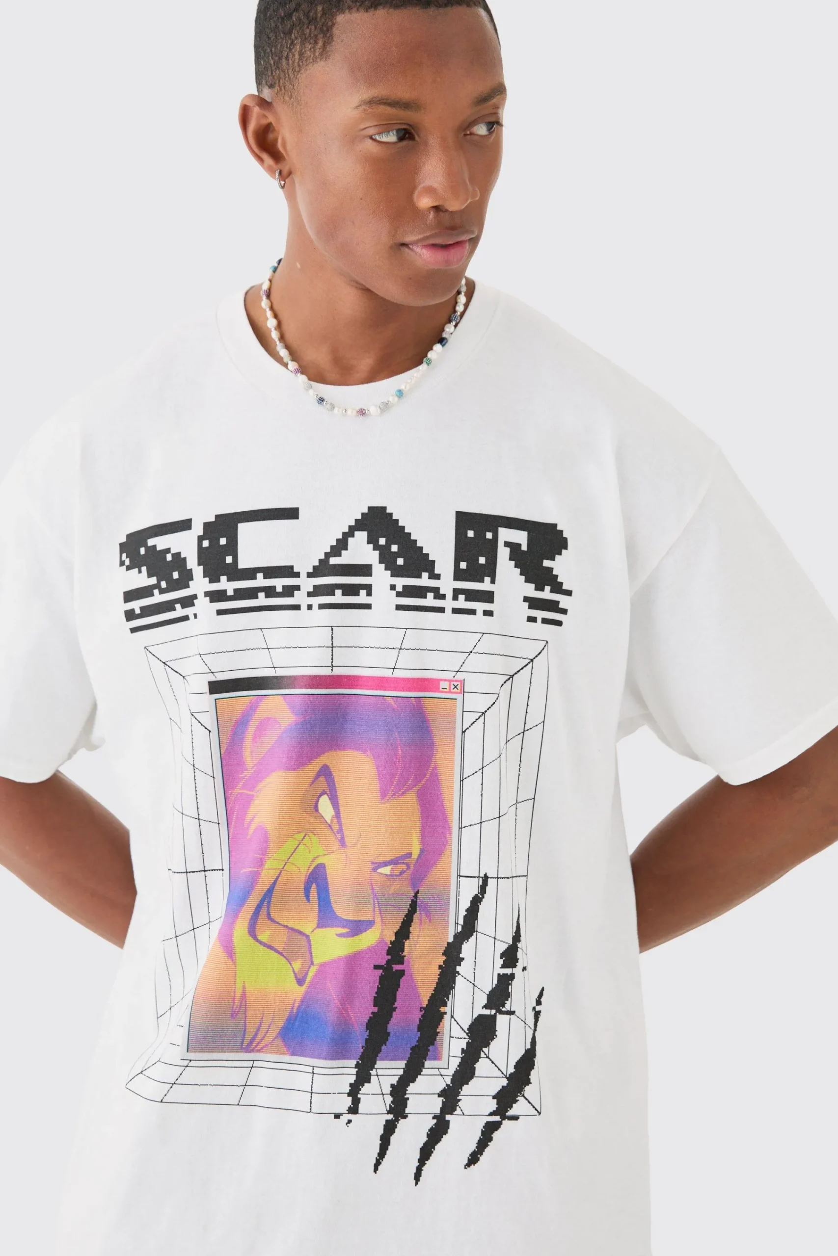 Oversized Disney Scar License T-shirt | UK^boohooMAN New