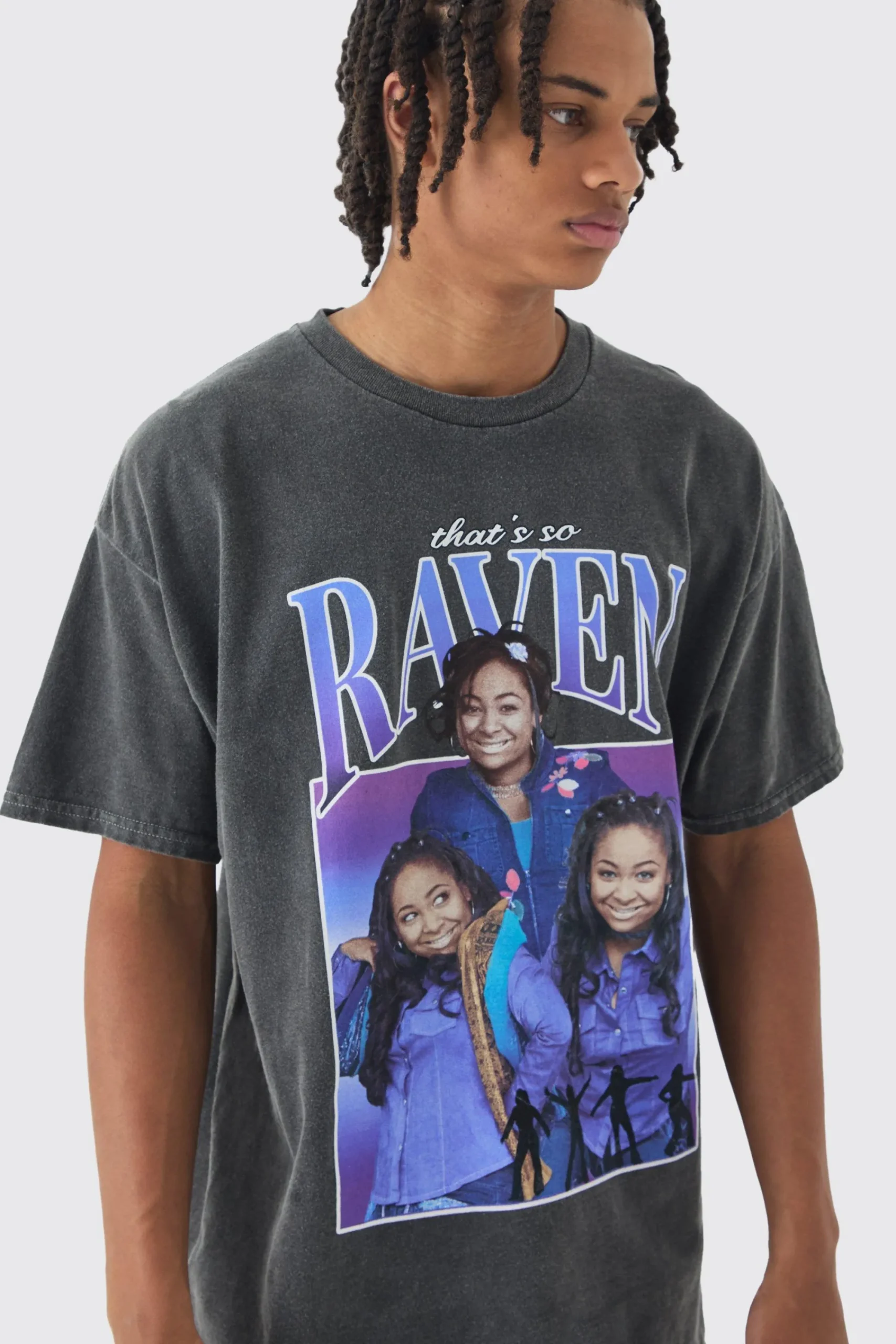 Oversized Disney That's So Raven Wash License Print T-Shirt | UK^boohooMAN Discount