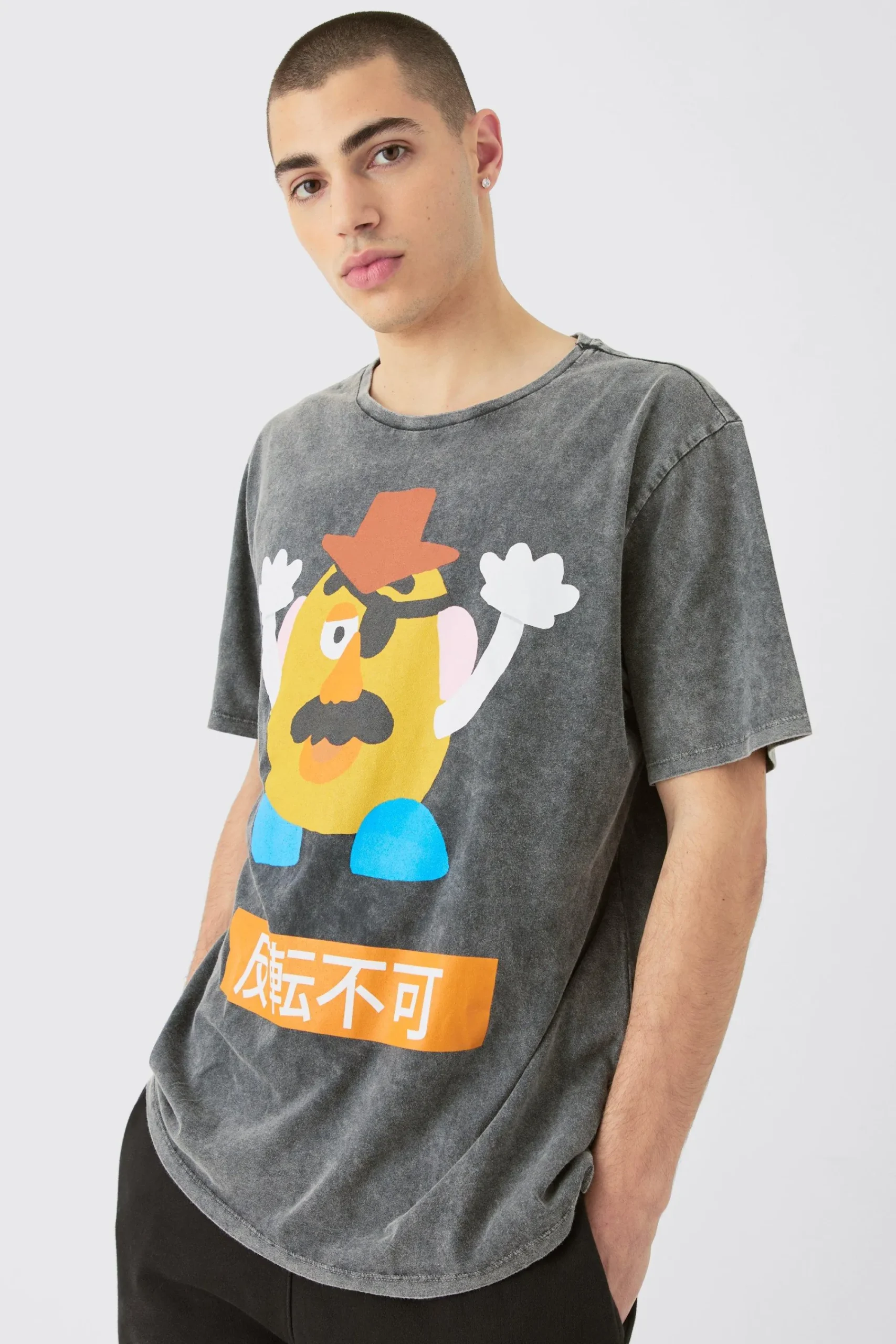 Oversized Disney Toy Story Anime Wash License T-shirt | UK^boohooMAN Outlet