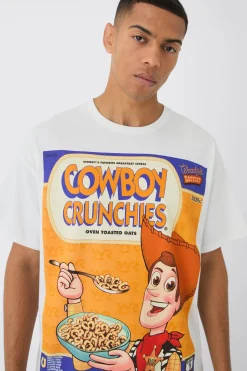 Oversized Disney Toy Story Woody Cereal License Print T-Shirt | UK^boohooMAN Online