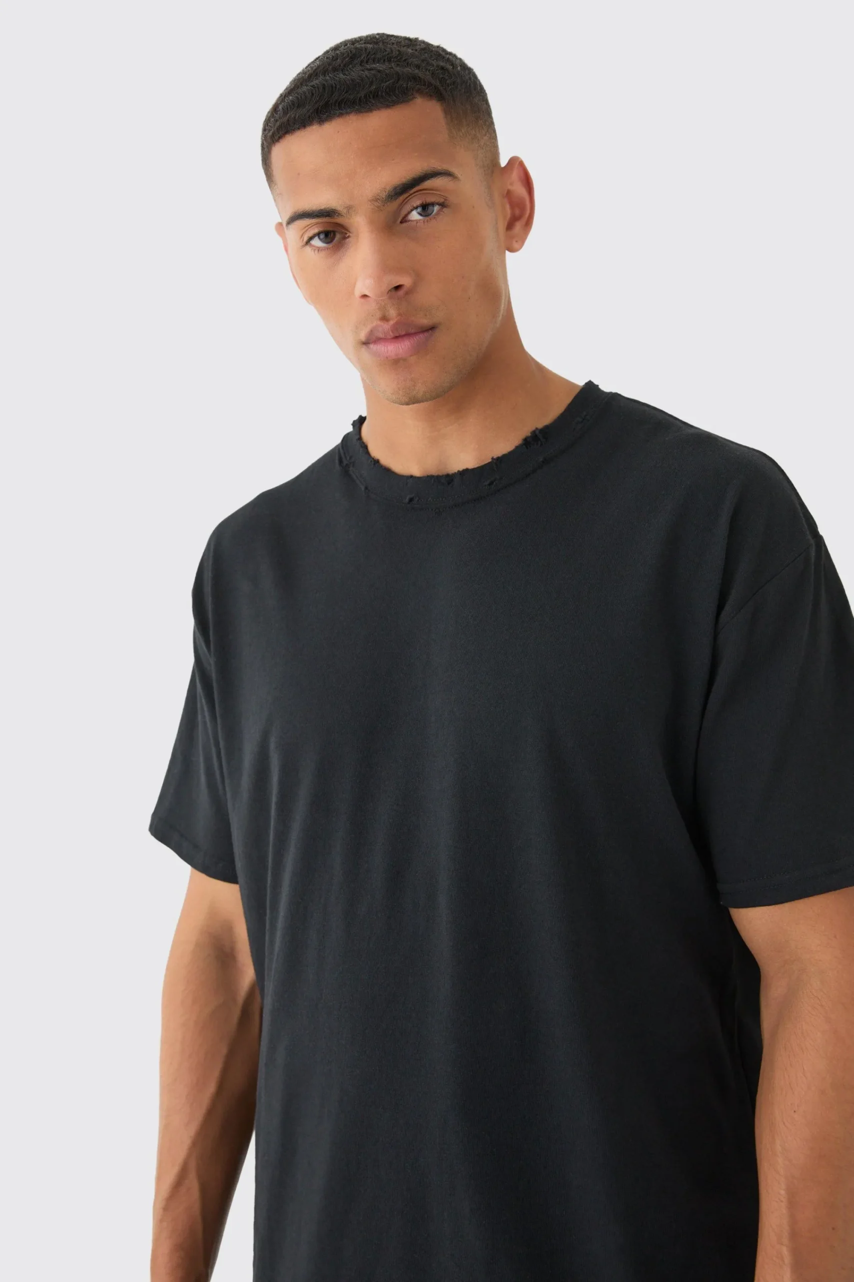 Oversized Distressed T-shirt | UK^boohooMAN Online