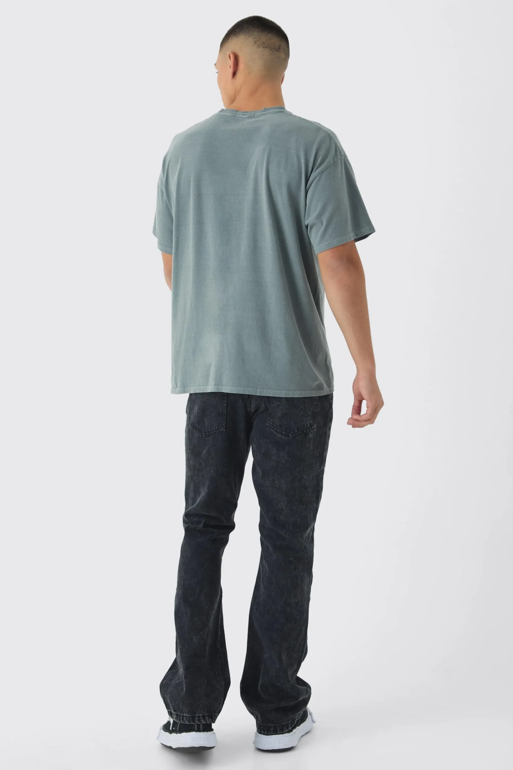 Oversized Distressed Western Print Washed T-Shirt | UK^boohooMAN Discount