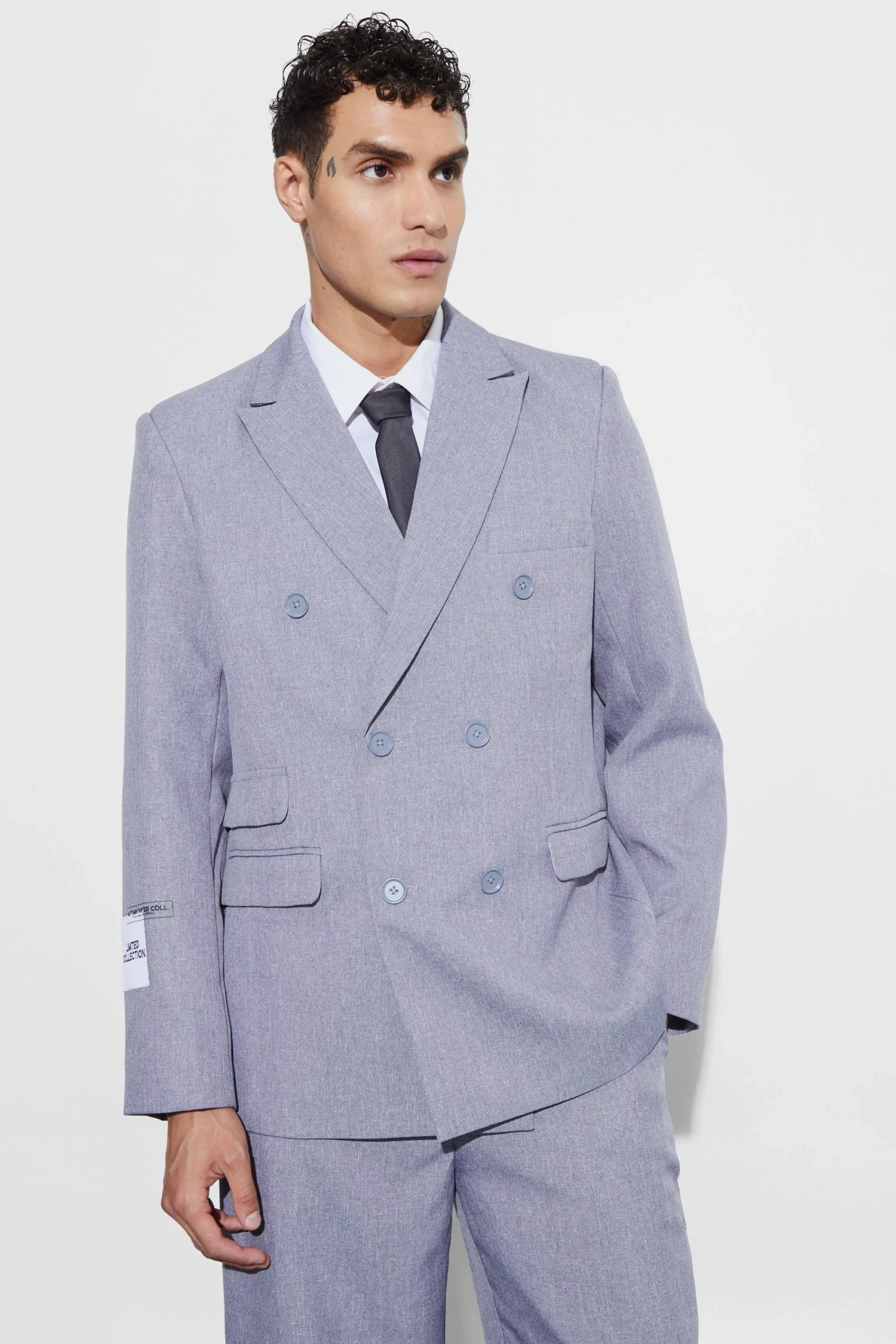 boohooMAN Oversized Double Breasted Textured Blazer | UK| Suits & Tailoring