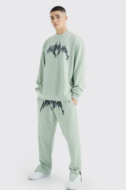 boohooMAN Oversized Double Neck Sweatshirt Tracksuit | UK| Tracksuits