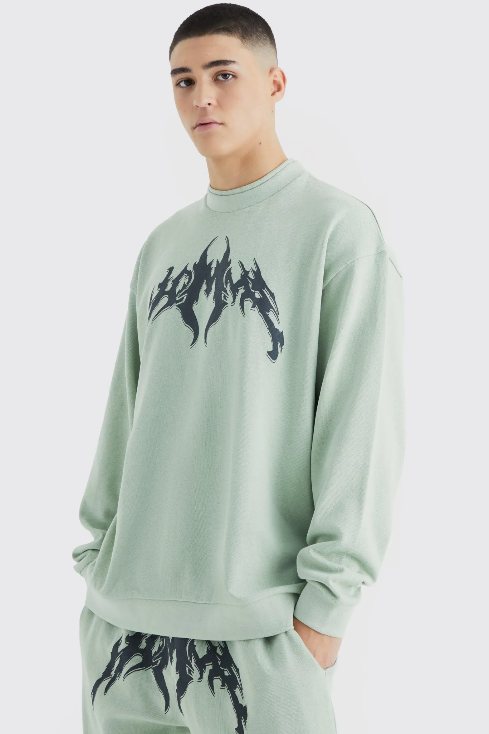 boohooMAN Oversized Double Neck Sweatshirt Tracksuit | UK| Tracksuits