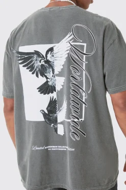 Oversized Dove Worldwide Back Print T-shirt | UK^boohooMAN Clearance
