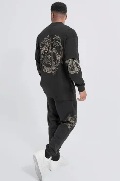 boohooMAN Oversized Dragon Faux Layer T-shirt Tracksuit | UK| Sets & Co-Ords|Tracksuits