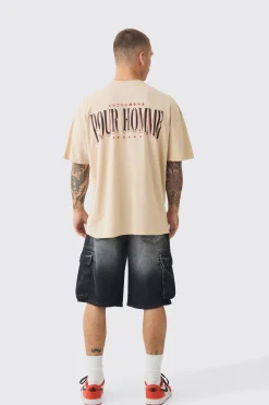 Oversized Dragon Print Wash T-shirt | UK^boohooMAN Online