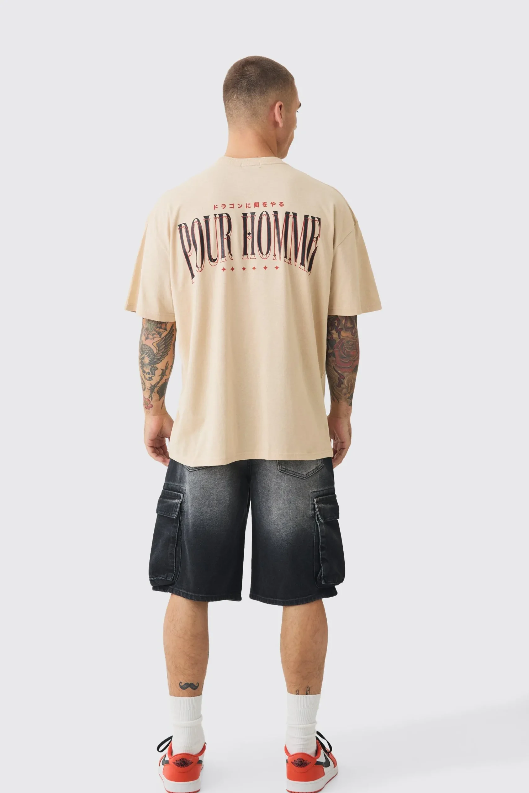 Oversized Dragon Print Wash T-shirt | UK^boohooMAN Online