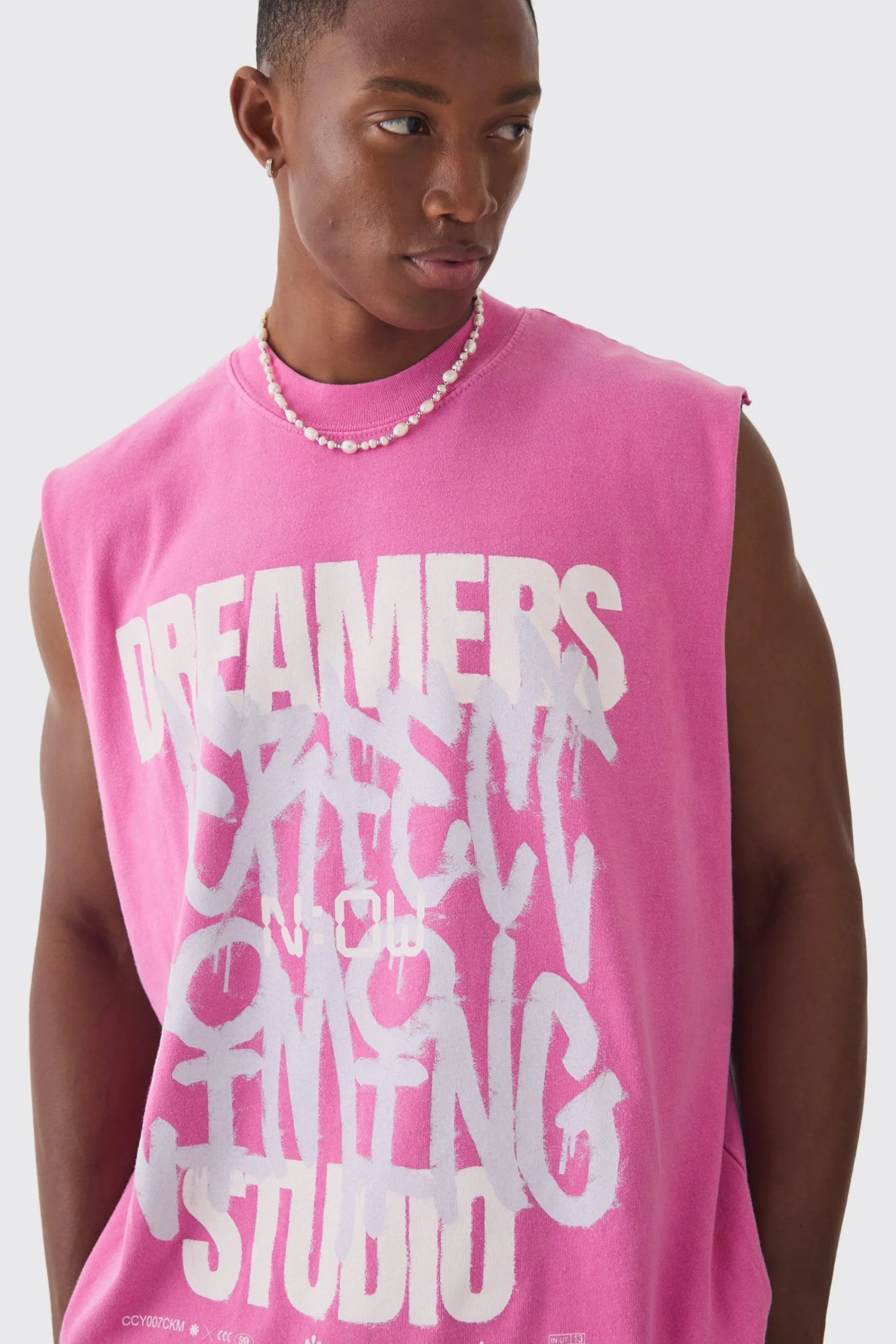 Oversized Dreamers Graffiti Printed Wash Tank | UK^boohooMAN Outlet