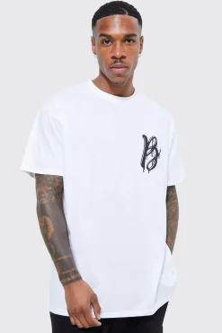 Oversized Drip B Print T-shirt | UK^boohooMAN Online