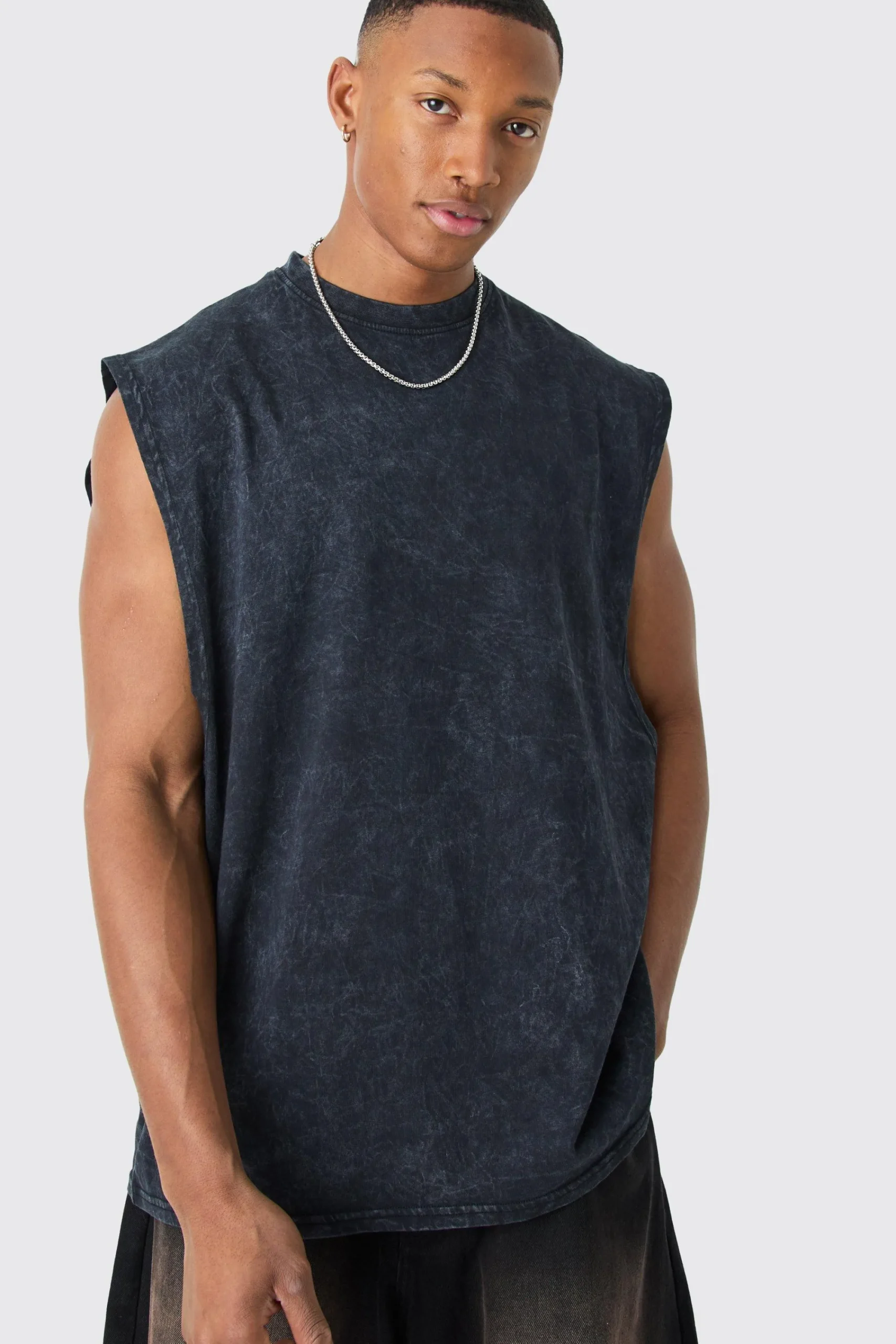 Oversized Drop Armhole Acid Wash Tank | UK^boohooMAN Outlet
