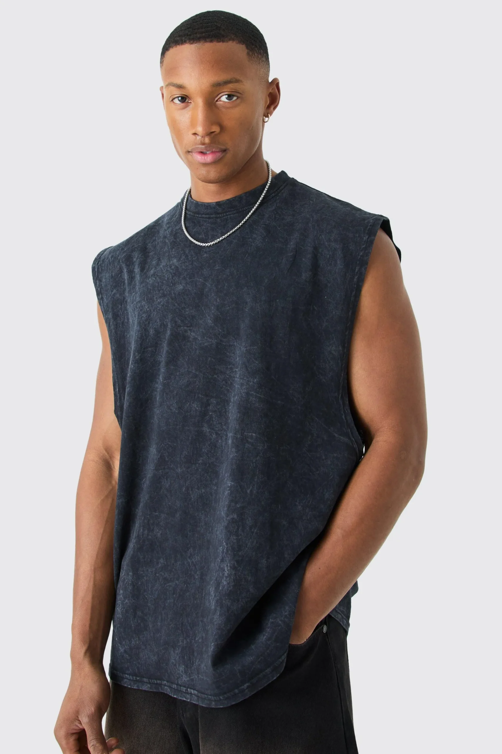 Oversized Drop Armhole Acid Wash Tank | UK^boohooMAN Outlet
