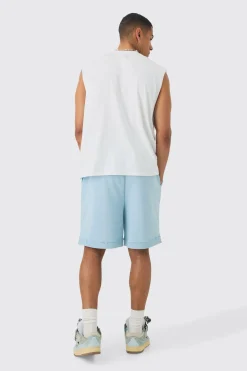 boohooMAN Oversized Drop Crotch Rib Hem Loopback Short | UK| Shorts