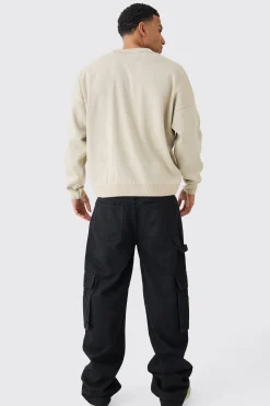 boohooMAN Oversized Drop Shoulder Graphic Knit Jumper | UK| Knitwear