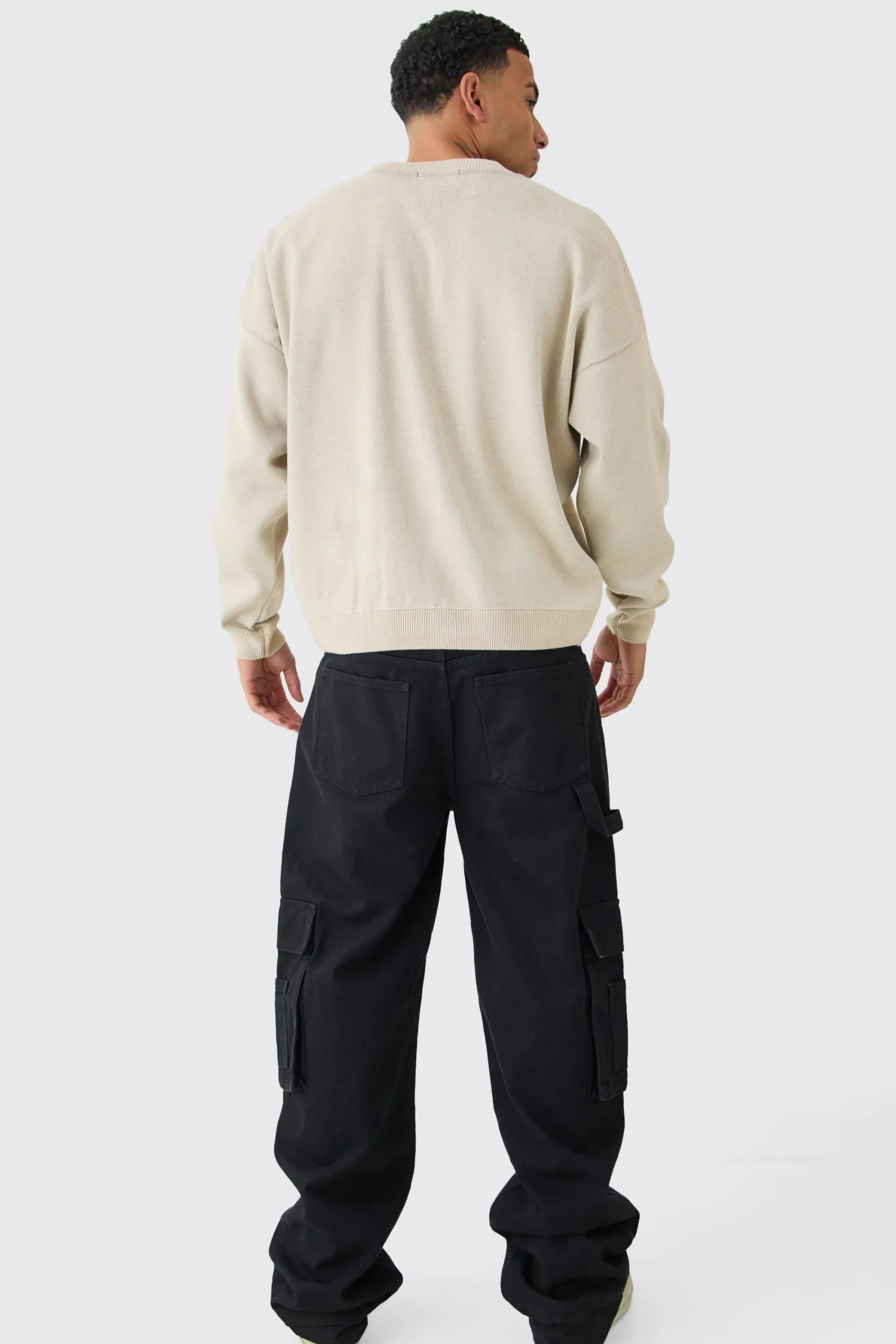 boohooMAN Oversized Drop Shoulder Graphic Knit Jumper | UK| Knitwear