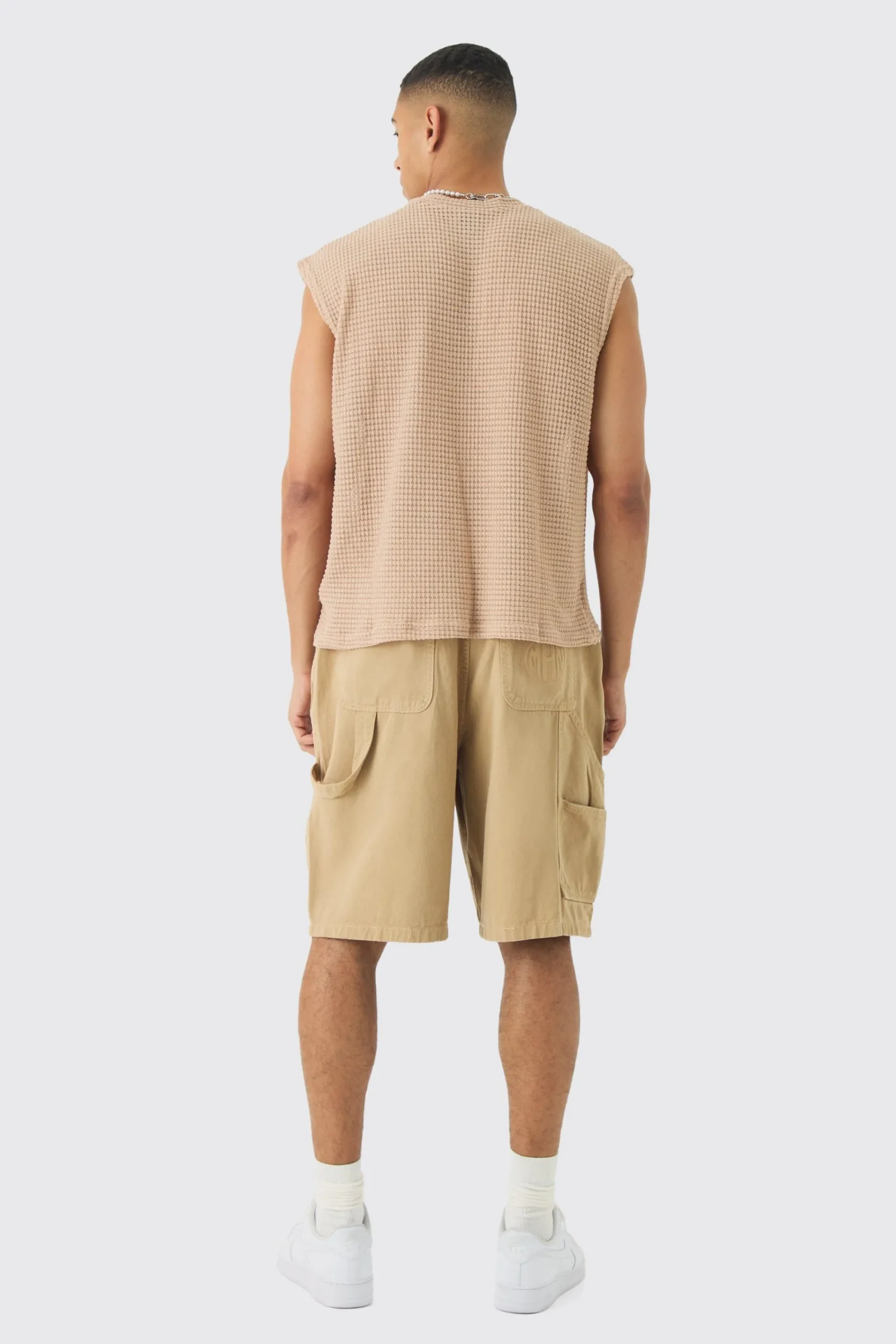 Oversized Drop Shoulder Textured Tank | UK^boohooMAN New