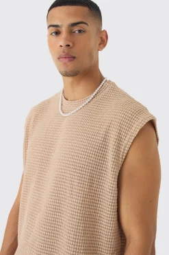 Oversized Drop Shoulder Textured Tank | UK^boohooMAN New