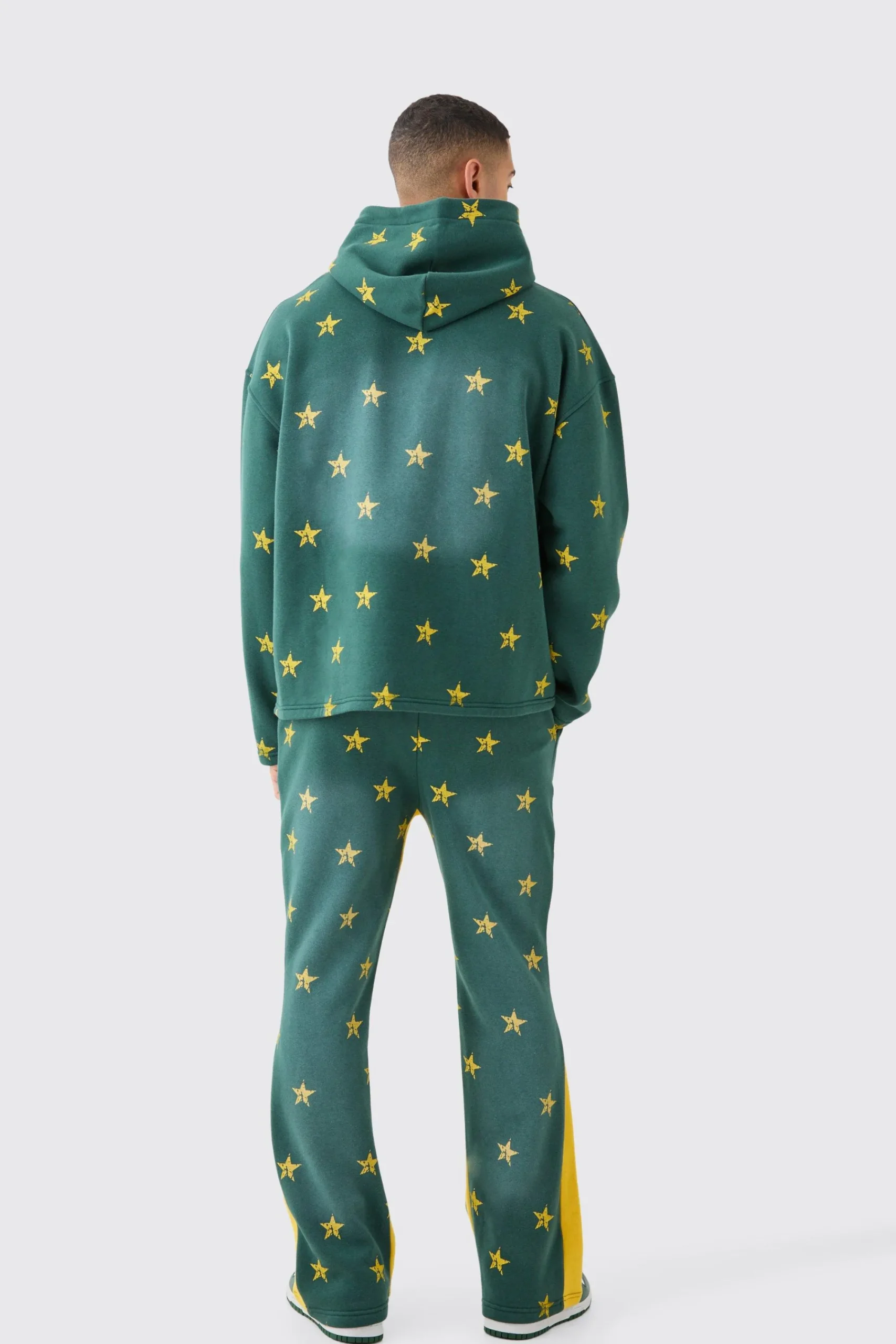 boohooMAN Oversized Drop Shoulder Washed Star Offcl Hooded Tracksuit | UK| Tracksuits