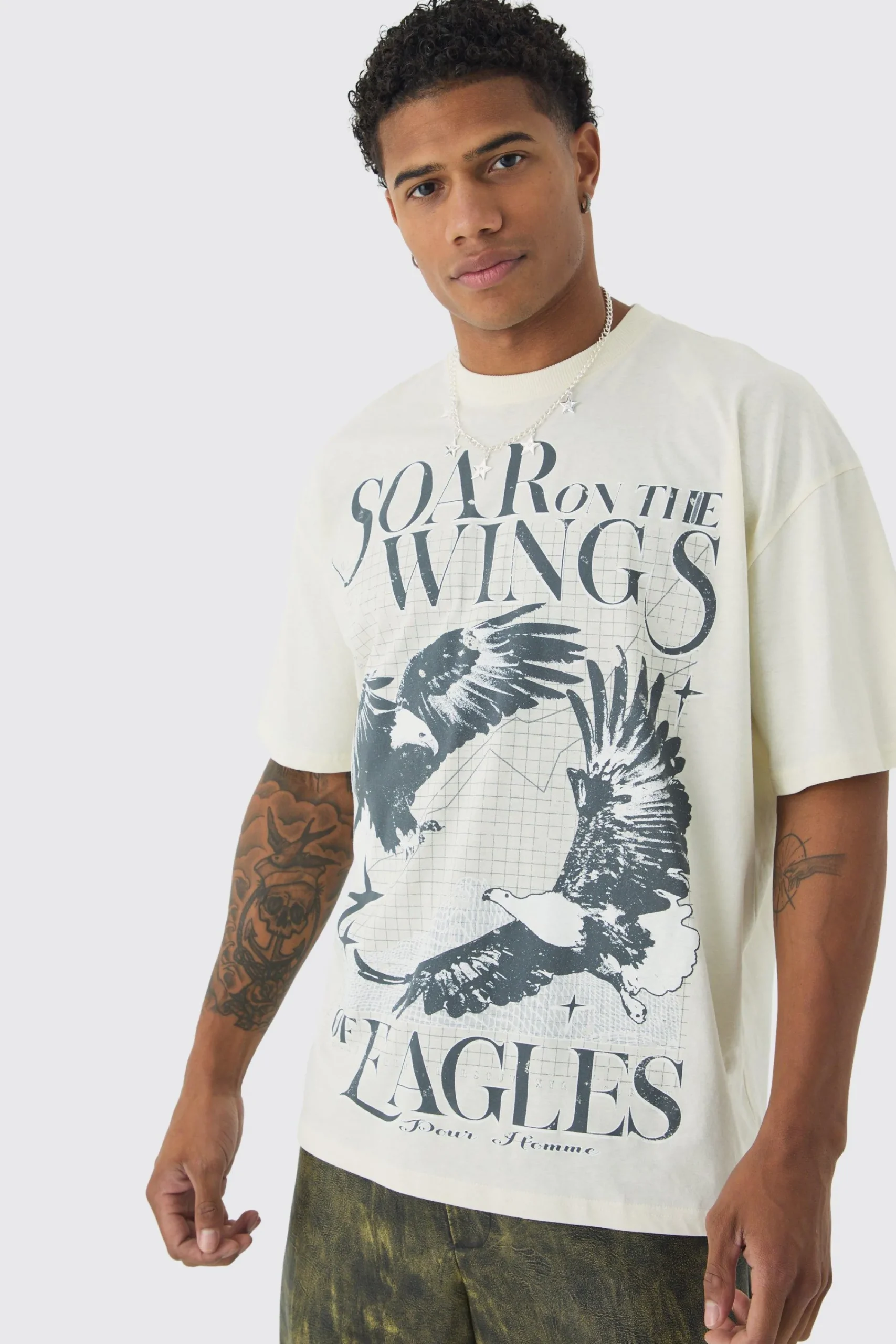 Oversized Eagle Graphic T-Shirt | UK^boohooMAN Best