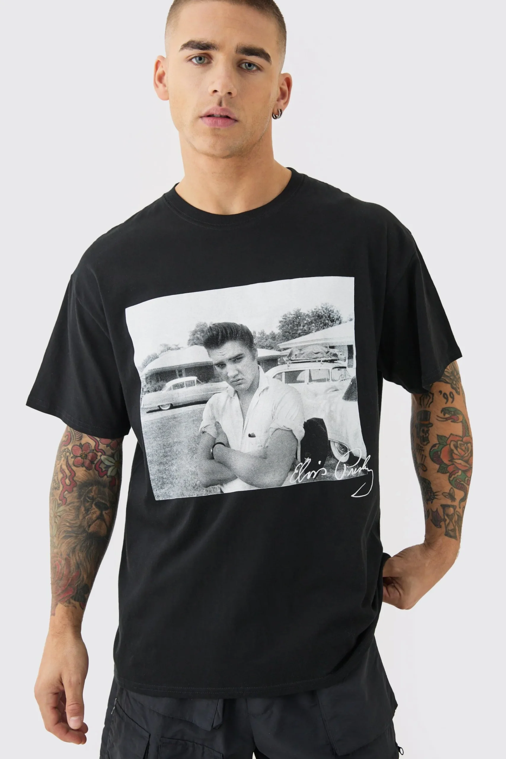 Oversized Elvis Presley License T-shirt | UK^boohooMAN New