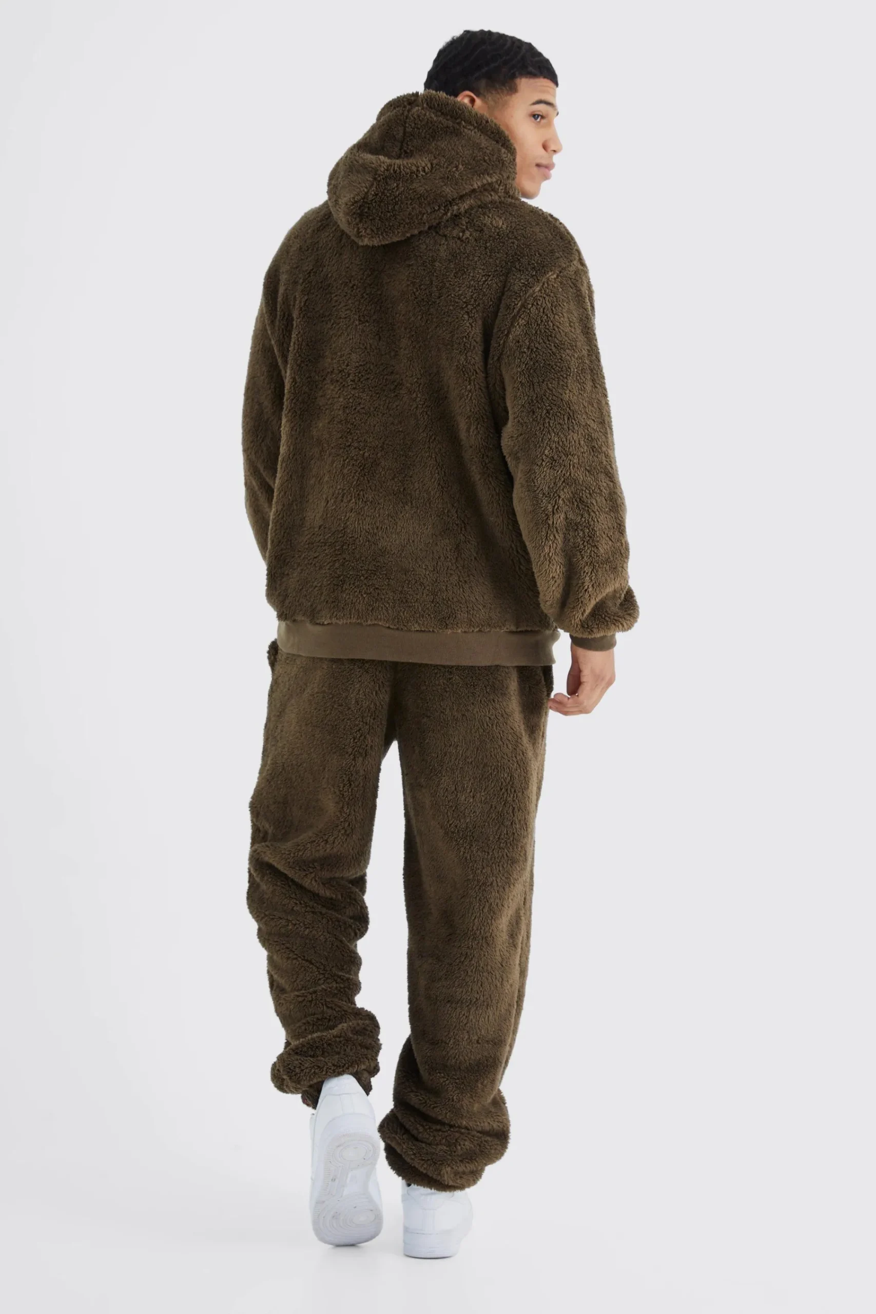 boohooMAN Oversized Embroidered Borg Hooded Tracksuit | UK| Tracksuits