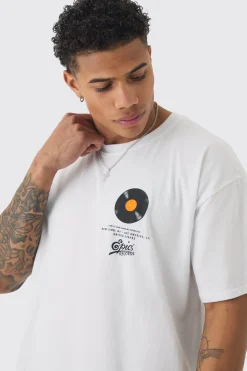 Oversized Epic Records License Print T-shirt | UK^boohooMAN Online