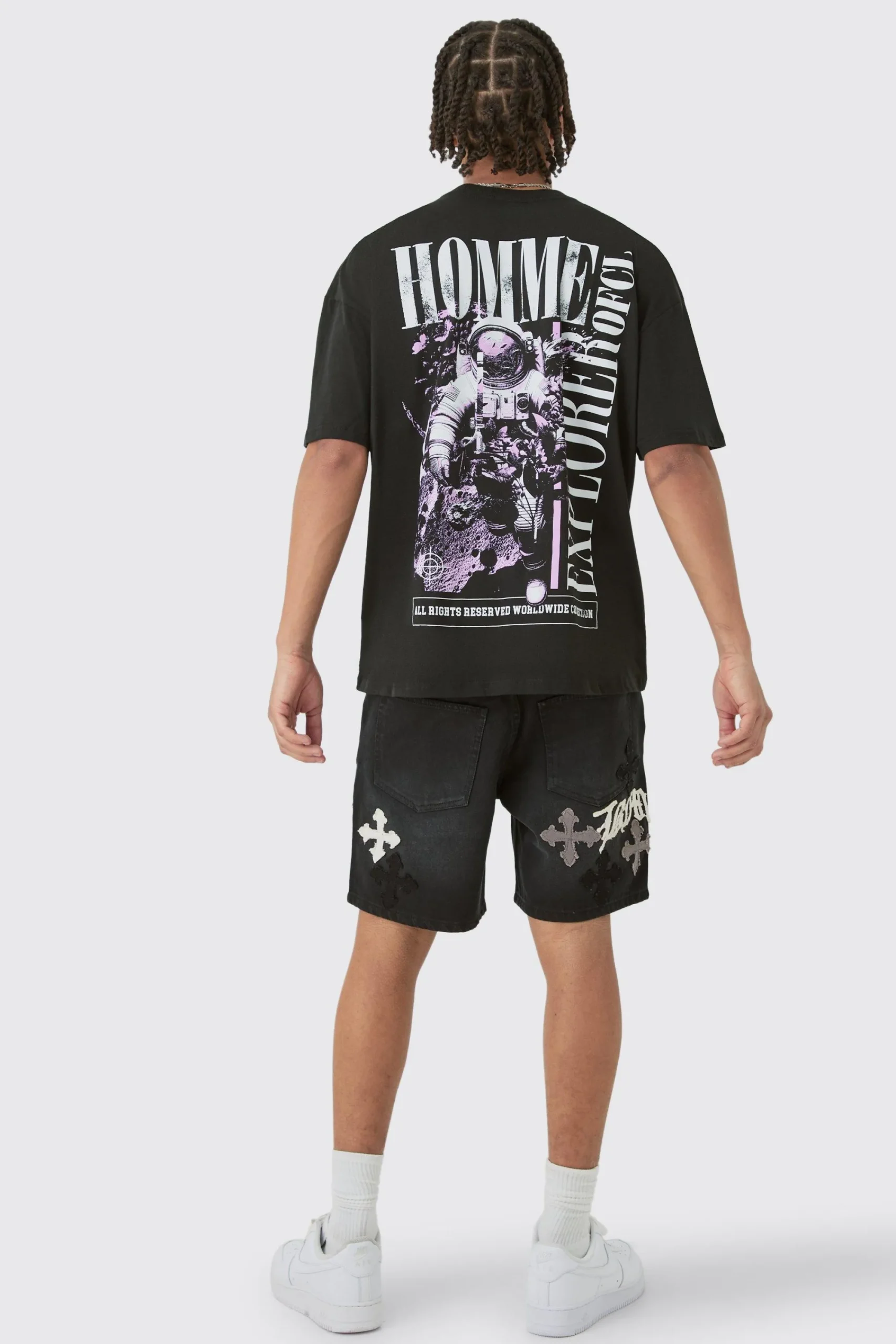 Oversized Explorer Space Back Print T-shirt | UK^boohooMAN Online