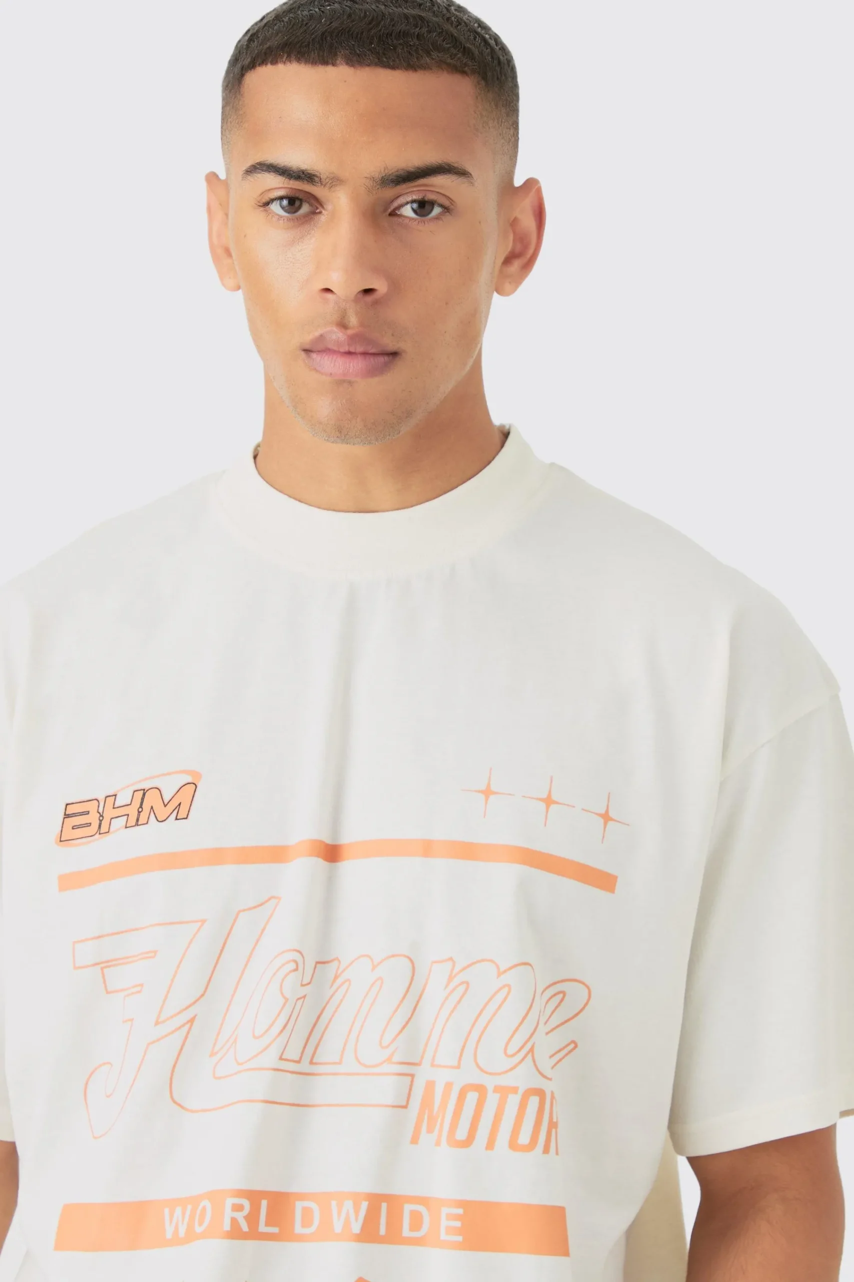 boohooMAN Oversized Extended Homme Text Graphic T-shirt And Short Set | UK| Sets & Co-Ords|Tracksuits