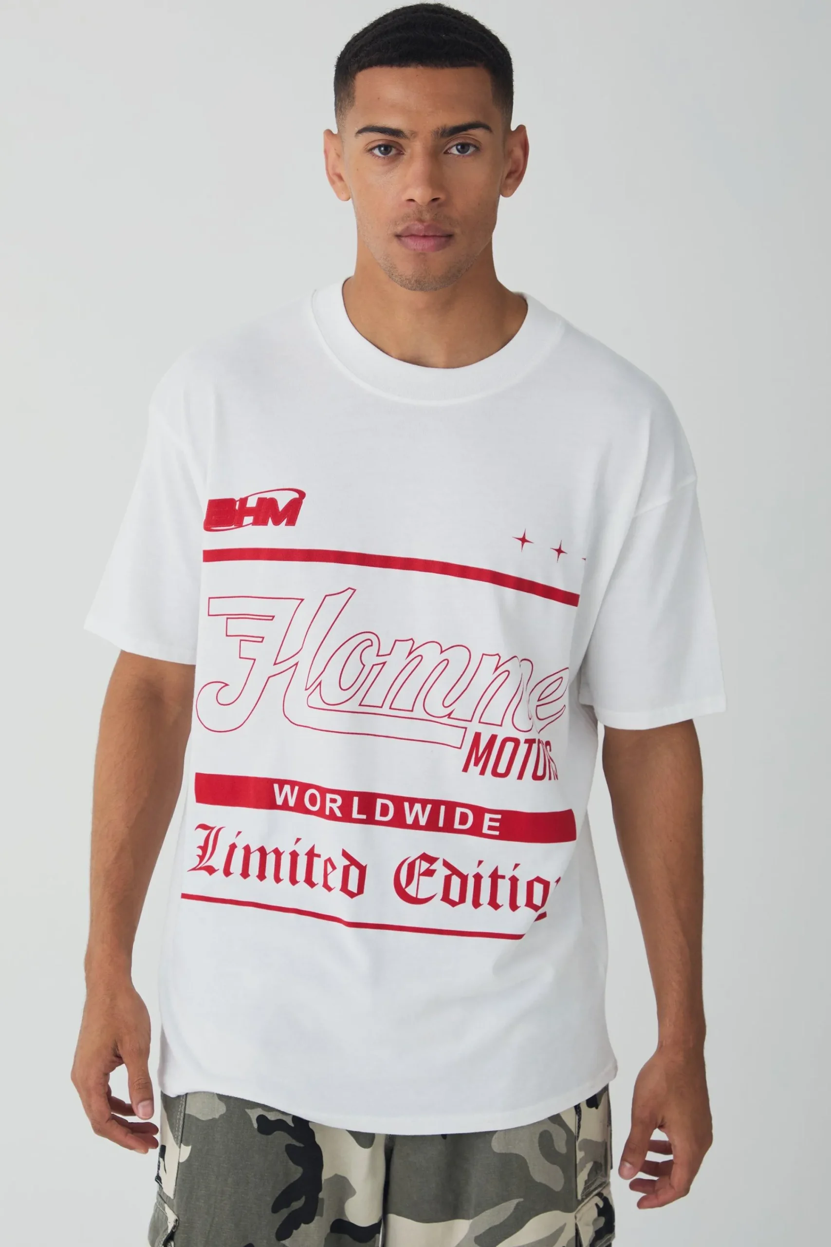 Oversized Extended Homme Limited Text Graphic T-shirt | UK^boohooMAN Discount