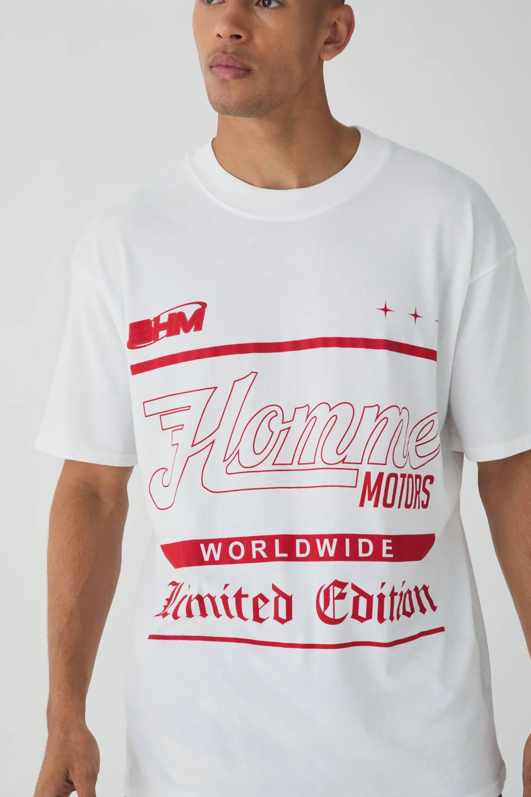 Oversized Extended Homme Limited Text Graphic T-shirt | UK^boohooMAN Discount