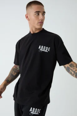Oversized Extended Neck ABODE T-shirt | UK^boohooMAN