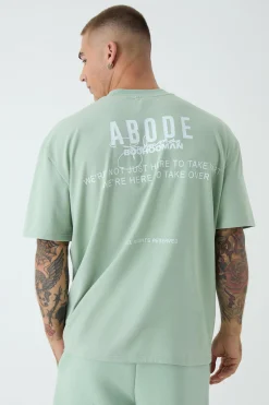 Oversized Extended Neck ABODE T-shirt | UK^boohooMAN Best