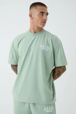 Oversized Extended Neck ABODE T-shirt | UK^boohooMAN Best