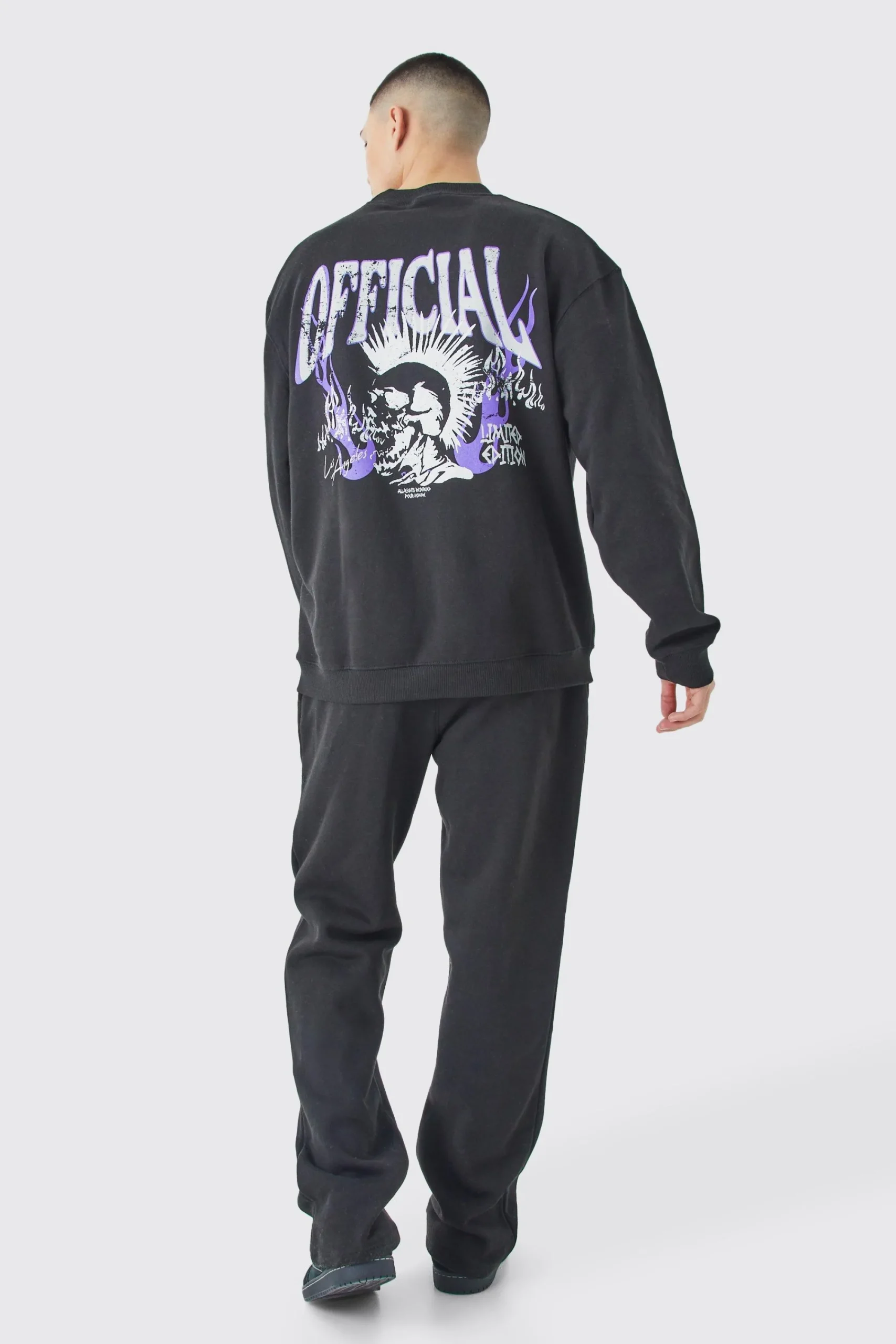 boohooMAN Oversized Extended Neck Back Graphic Relaxed Tracksuit | UK| Tracksuits