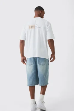 Oversized Extended Neck Boxy Label Print T-Shirt | UK^boohooMAN New