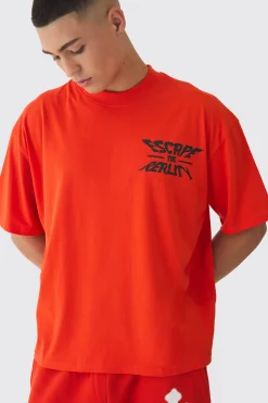 Oversized Extended Neck Boxy Escape The Reality Print T-Shirt | UK^boohooMAN Discount