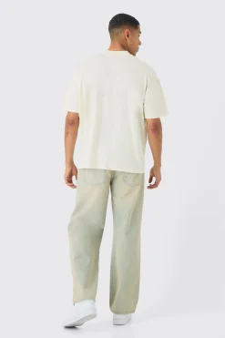 Oversized Extended Neck Boxy Paris Print T-Shirt | UK^boohooMAN Clearance