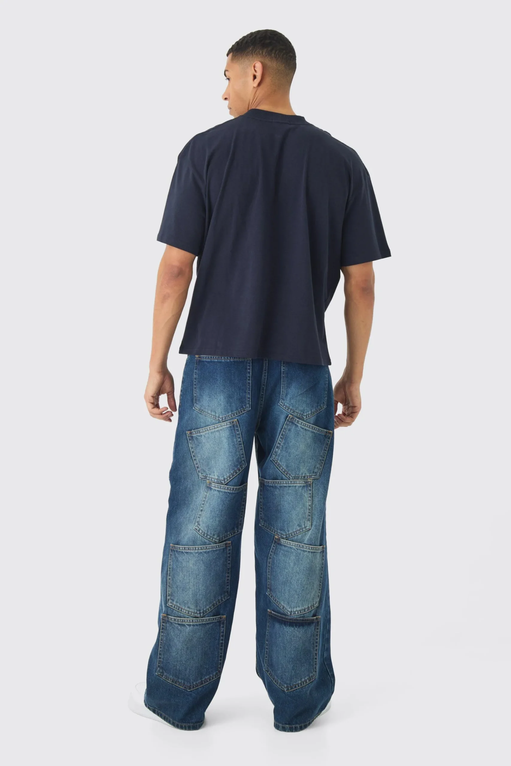 Oversized Extended Neck Boxy Worldwide Print T-Shirt | UK^boohooMAN Discount