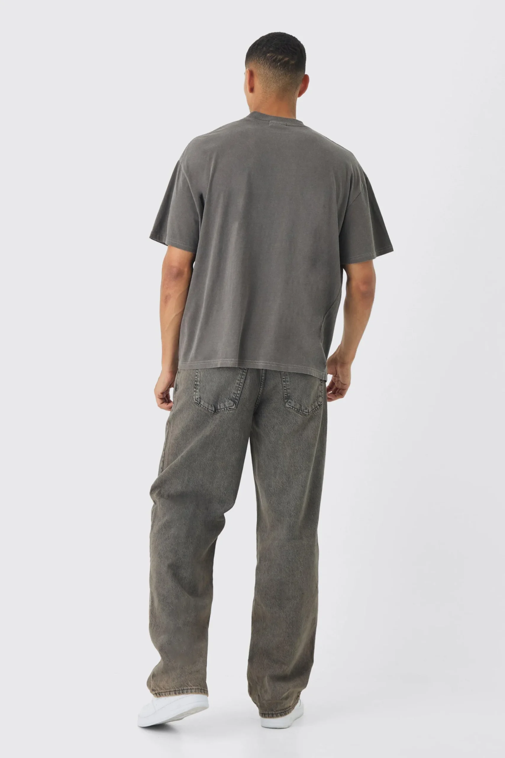 Oversized Extended Neck Boxy New York Wash Print T-Shirt | UK^boohooMAN Online