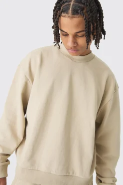 boohooMAN Oversized Extended Neck Boxy Heavy Sweatshirt Relaxed Tracksuit | UK| Tracksuits|Hoodies & Sweatshirts