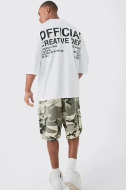 Oversized Extended Neck Creative Dept T-shirt | UK^boohooMAN Discount