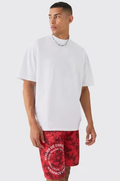 boohooMAN Oversized Extended Neck Circle T-shirt And Mesh Shorts Set | UK| Sets & Co-Ords|Tracksuits
