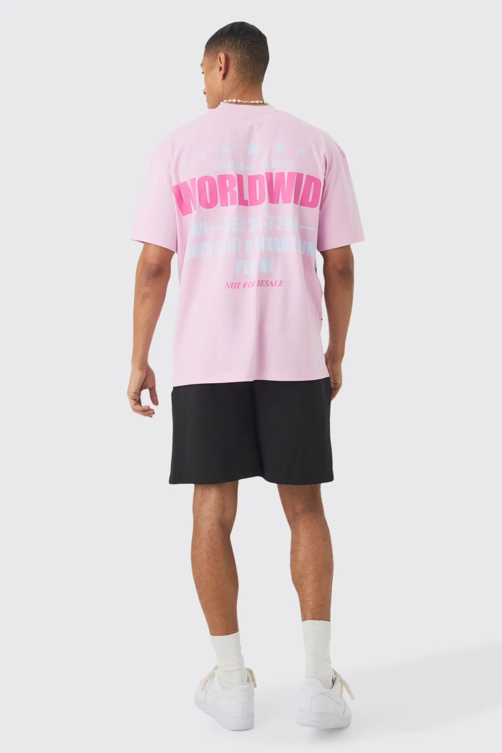 Oversized Extended Neck Distressed Worldwide T-shirt | UK^boohooMAN Discount