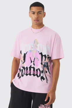 Oversized Extended Neck Distressed Worldwide T-shirt | UK^boohooMAN Discount