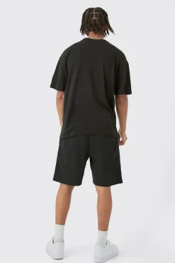boohooMAN Oversized Extended Neck Doves Large Graphic Shorts Set | UK| Sets & Co-Ords|Tracksuits