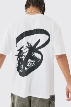 Oversized Extended Neck Dog Back Print T-shirt | UK^boohooMAN Discount