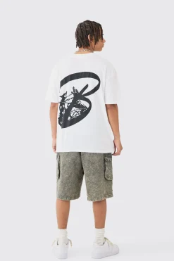 Oversized Extended Neck Dog Back Print T-shirt | UK^boohooMAN Discount