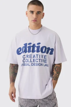 Oversized Extended Neck Edition Graphic T-shirt | UK^boohooMAN Hot