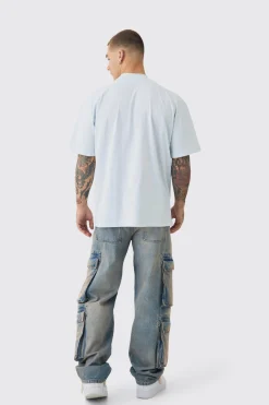 Oversized Extended Neck Extreme Lightning T-shirt | UK^boohooMAN Clearance